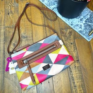 Fossil Dawson Fabric Crossbody (Pink Multi)